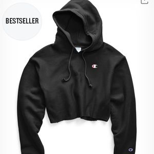 Cropped purple champion hoodie- small *purple color*